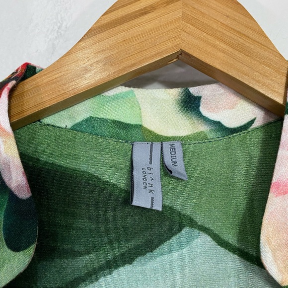 Anthropologie Green and Pink Floral Blouse - Picture 6 of 11